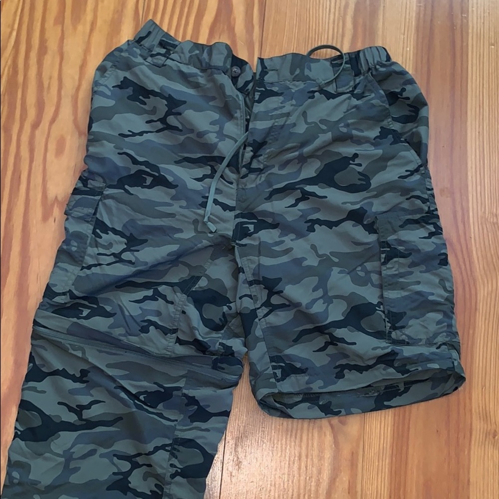Camouflage Cargo Convertible Pants - Olive Camo